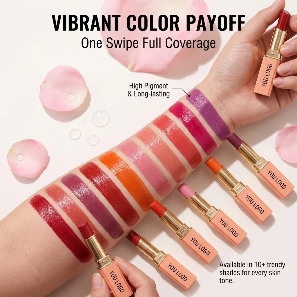 Moisturizing Orange Red Lipstick for Women Glass Lip Balm Hydrating Lip Gloss for Dry Lips Shine Juicy Finish Vegan Lipsticks