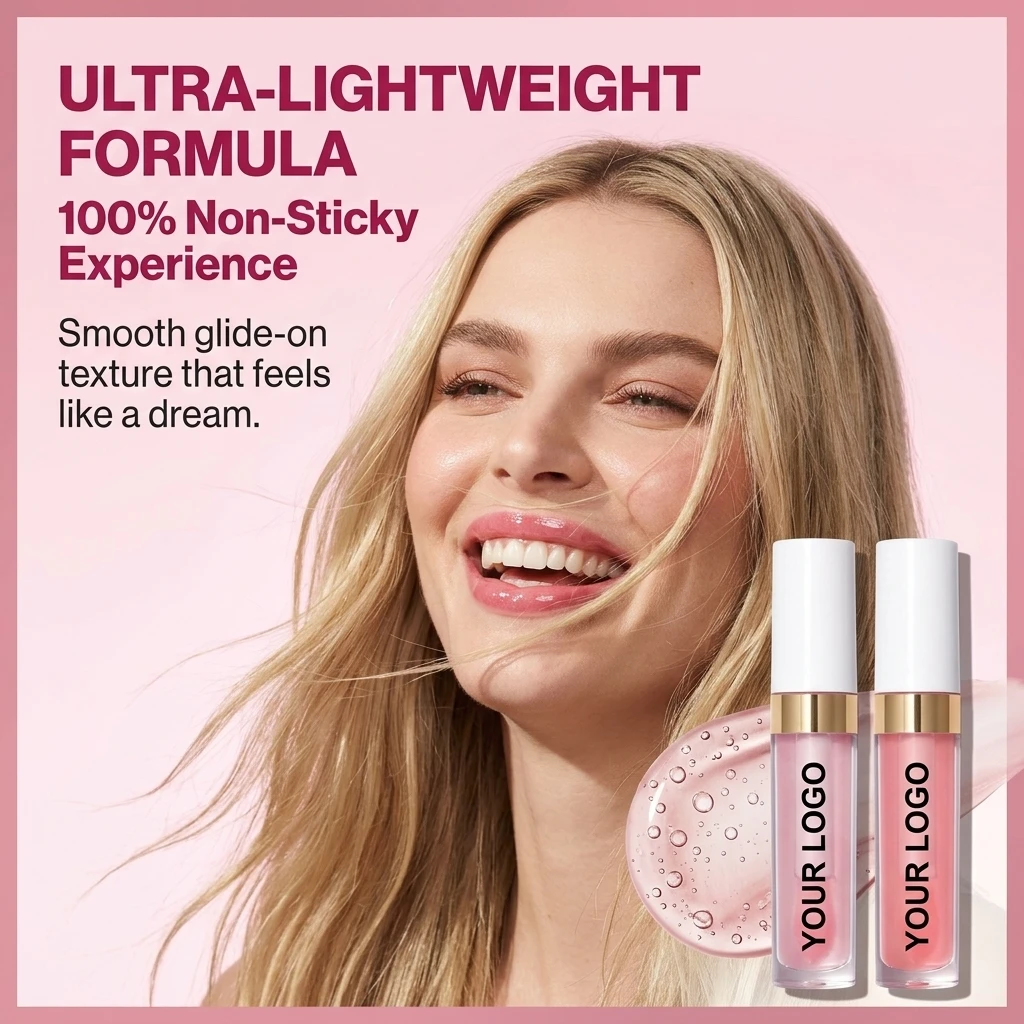 Customizable Logo Super Lustrous Glimmer Lip Oil Moisturizing & Tinted Shiny Finish Made with Plant-Based Squalane