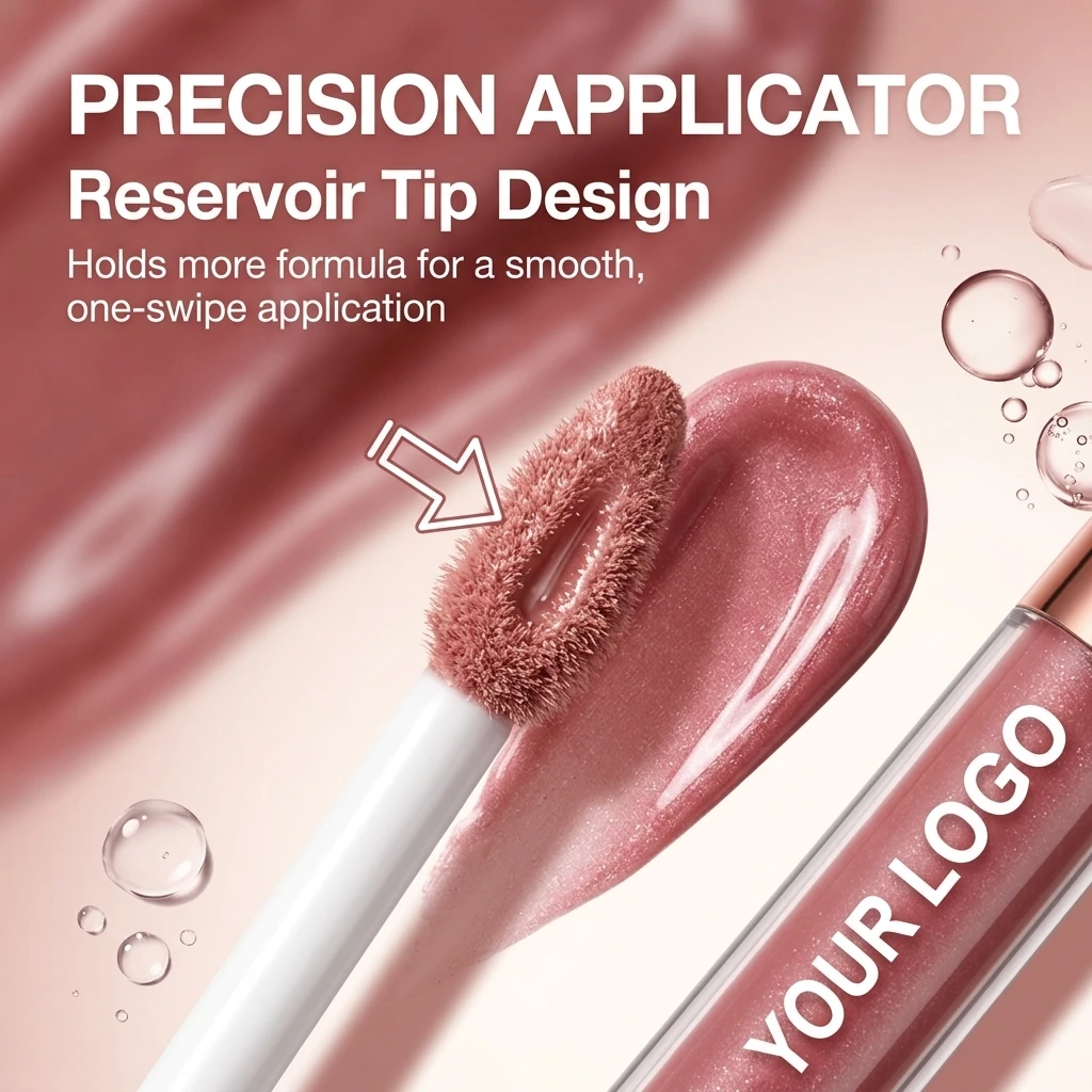 Hyaluronic Acid Lip Gloss Shimmer & Long Lasting Smooth Texture Gloss For Lips Plumping Moisturizing And Brightening Custom Logo