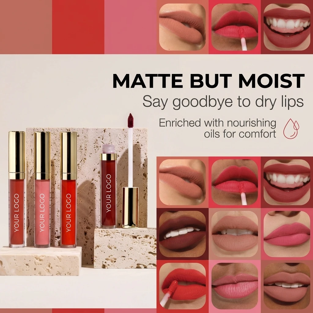 Customizable Low Moq Matte Liquid Lipstick Vegan Private Label Waterproof Long Lasting Lip Stick Custom Liquid Lipstick Lipgloss