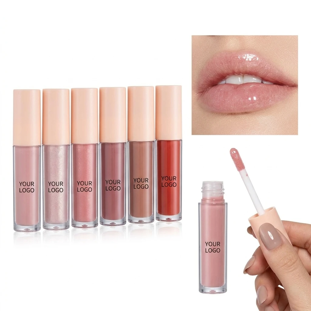 OEM Custom Logo Lip Oil Light Lipgloss Moisturizing Hydrating Lip Glow Oil Lip Gloss Kit High Shine Lip Plumping Glass