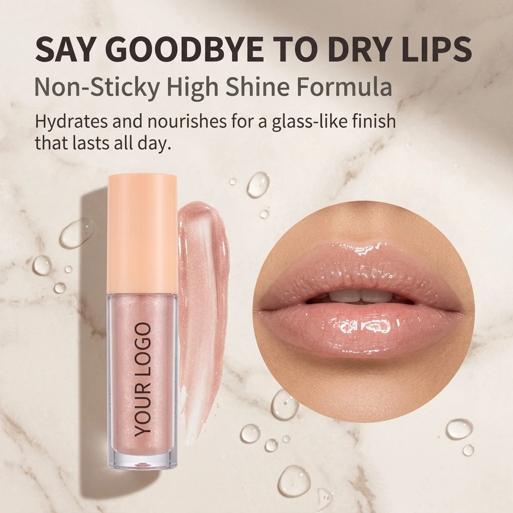 OEM Custom Logo Lip Oil Light Lipgloss Moisturizing Hydrating Lip Glow Oil Lip Gloss Kit High Shine Lip Plumping Glass