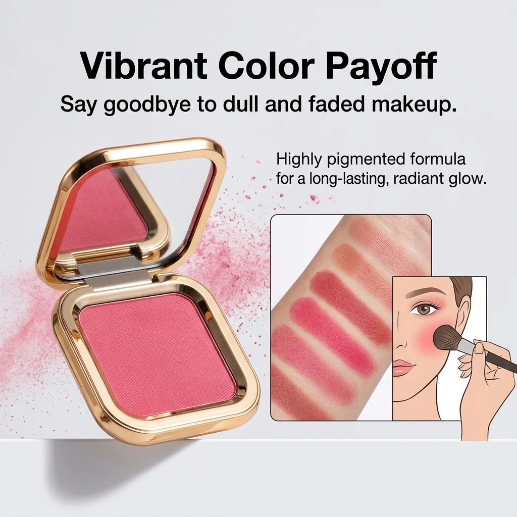 Customizable OEM Waterproof Mineral Powder Blush Palette Custom Pigmented Natural Matte Finish Vegan Luxury Blush Palette