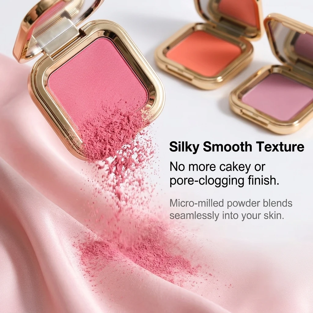 Customizable OEM Waterproof Mineral Powder Blush Palette Custom Pigmented Natural Matte Finish Vegan Luxury Blush Palette