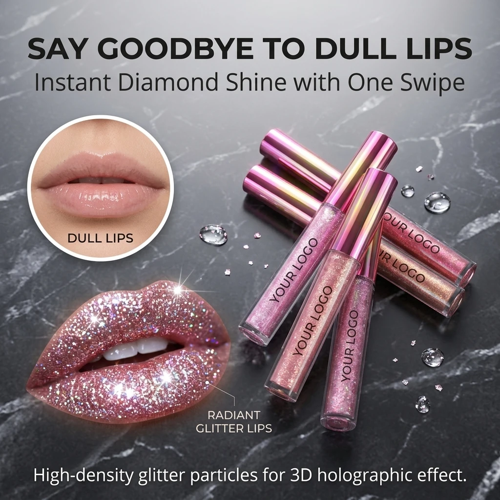 Glitter Metallic Shimmer Diamond Lipstick Lip Gloss Stain Dark Hot Bright Glitter Matte long wear Liquid Lipstick Lip Makeup OEM