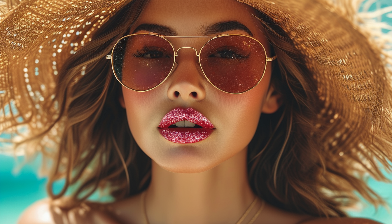 Lips Glossy For Summer Travel And Jet-Setting Vacations
