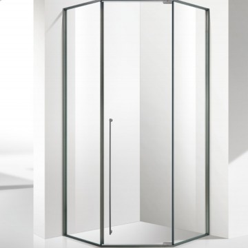 Diamond Minimalist Top-Hung Pivot Shower Room | Stainless Steel Profile