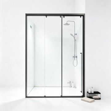 Stainless Steel 1-Fixed & 2-Linked Sliding Shower Enclosure