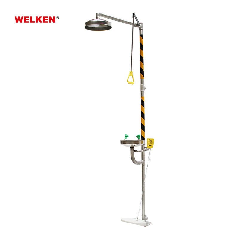BD-550A Plumbed Foot Control Combination Shower and Eye Wash Unit