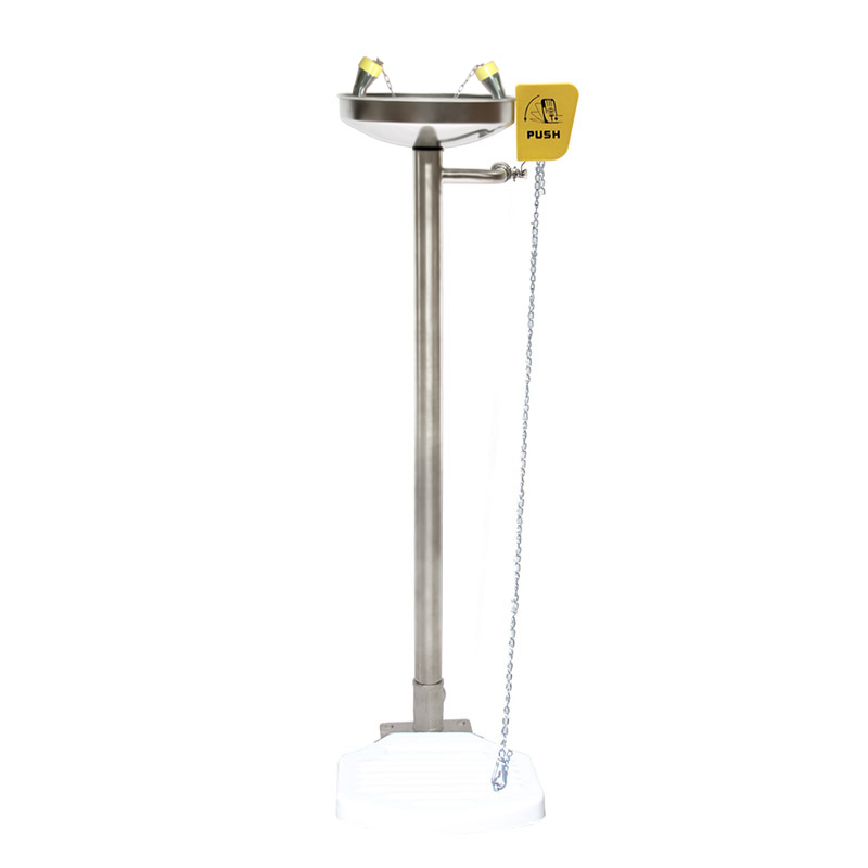 All 304 Stainless Steel Pedestal Eyewash Station for Industrial Safety