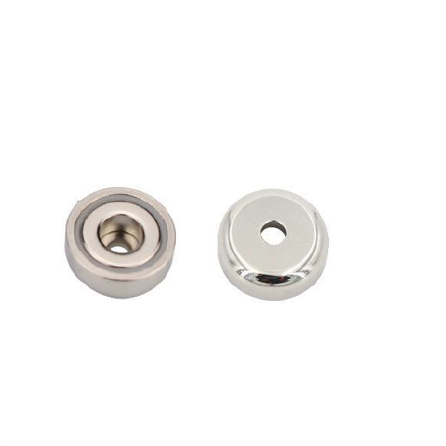 NdFeB Pot Magnet Style A with nickel coating