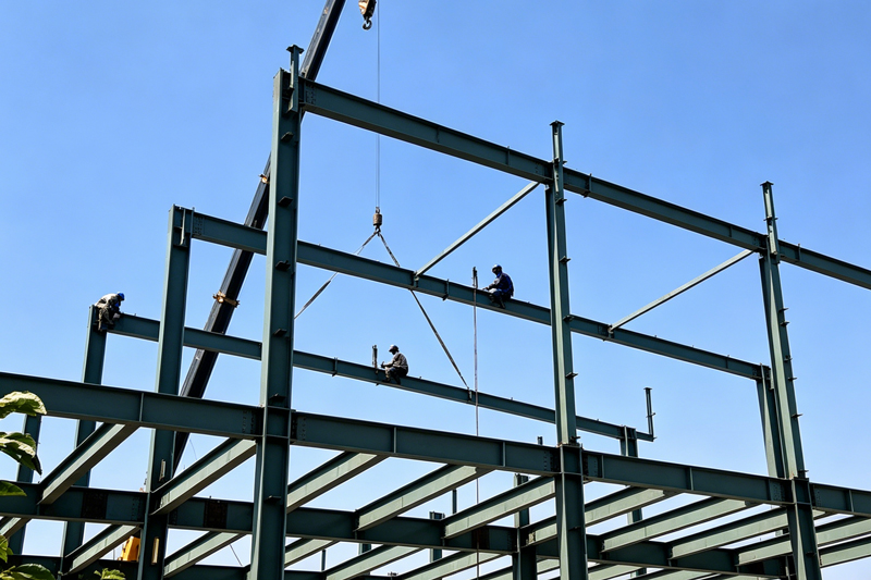 Erection of steel beam