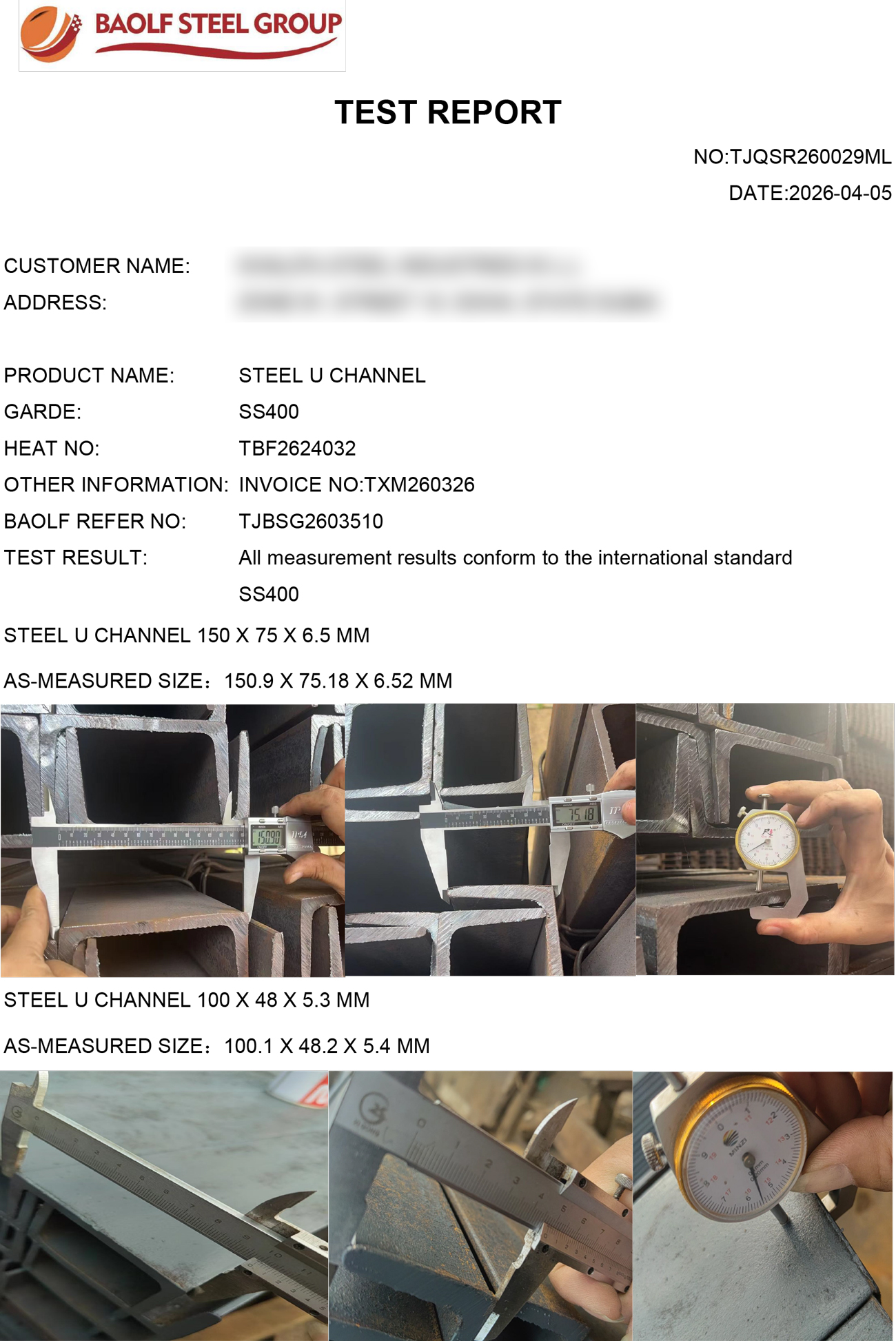 Free Quality Inspection Report