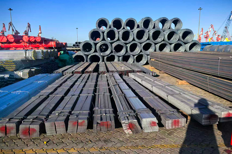 In the port yard