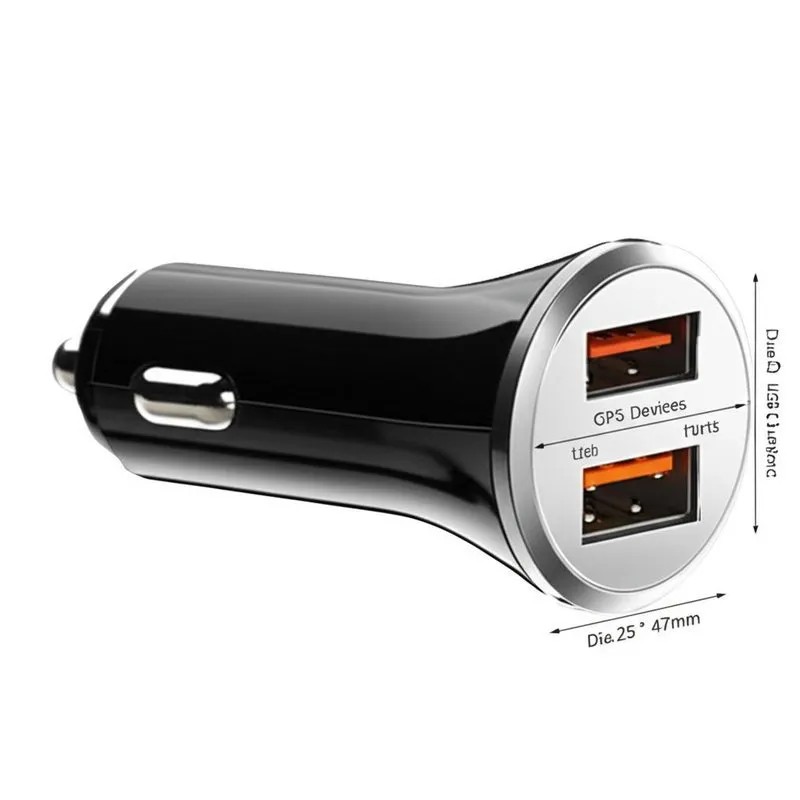 Dual USB Car Charger 2.4A 3.0A for 12V-24V Input
