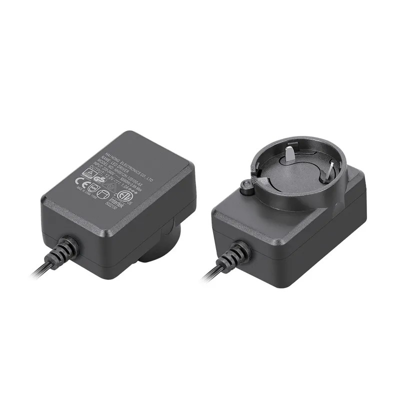 White / Black Plastic Wall Mount Power Adapter Over Current Protection