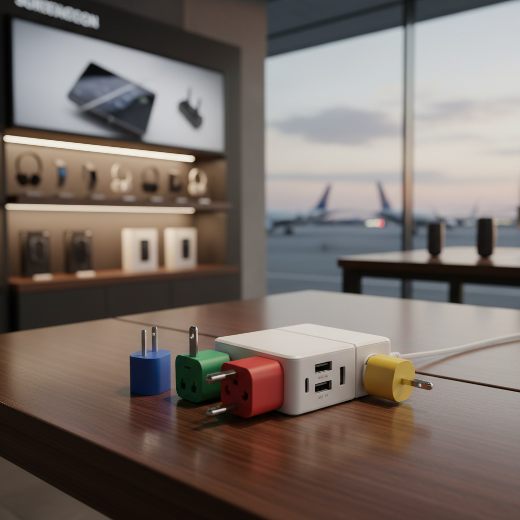 Ac Dc Power Adapter For International Travel Retail And Airport Electronics Shops