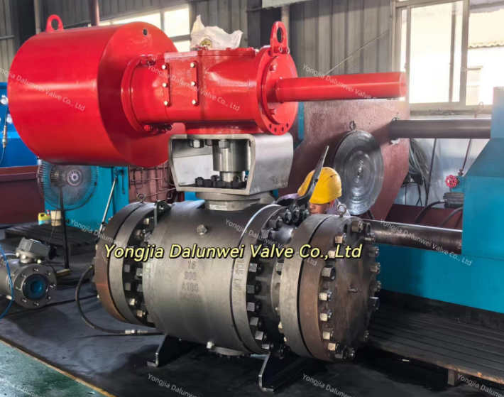 the performance test of the pneumatic hard-sealed ball valve Q647Y-900LB-16"