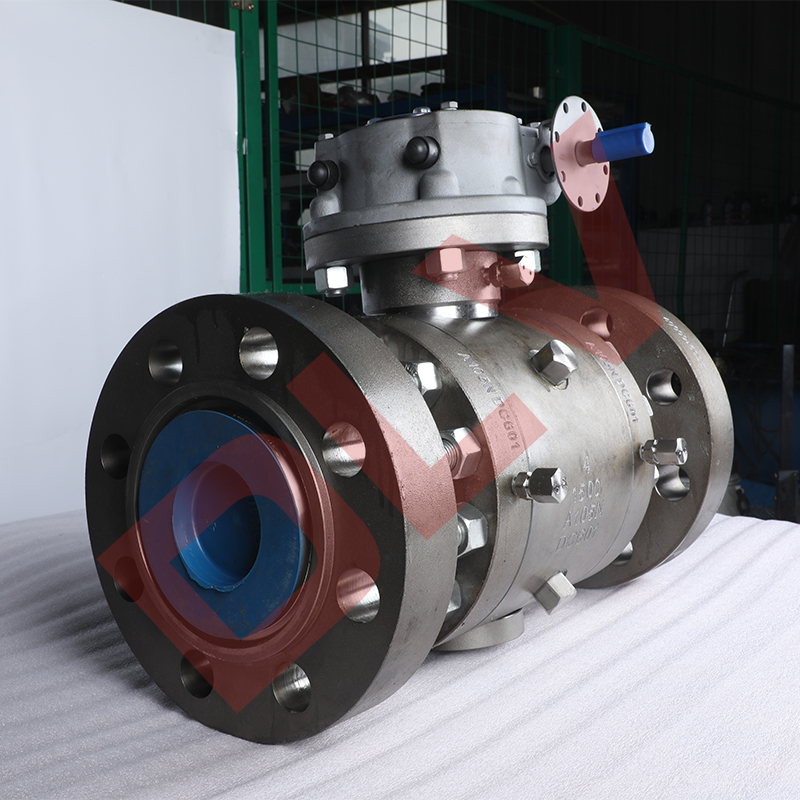 Trunnion mounted hard-seated ball valve