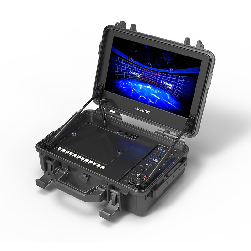 BM120-4KS: 12.5 inch carry on 4K broadcast director monitor with suitcase
