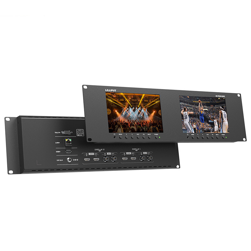 RM-7029S: Dual 7 inch 3RU rackmount monitor with 3G-SDI /HDMI 2.0