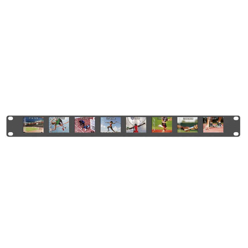 RM-0208S: 8×2 inch 1RU rackmount monitor