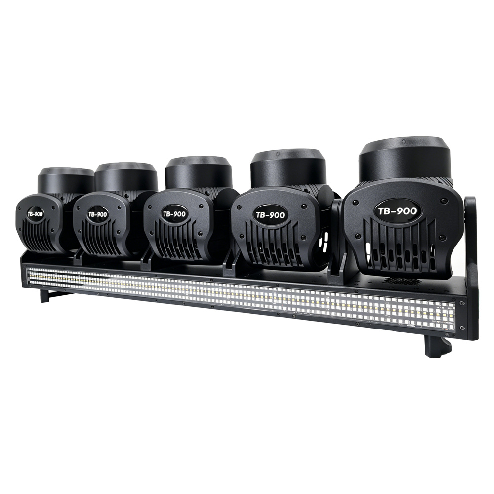 TB-900 5-Head 120W Strobe Tornado Light | Independent Swing Beam & RGB Lemon Yellow Effects