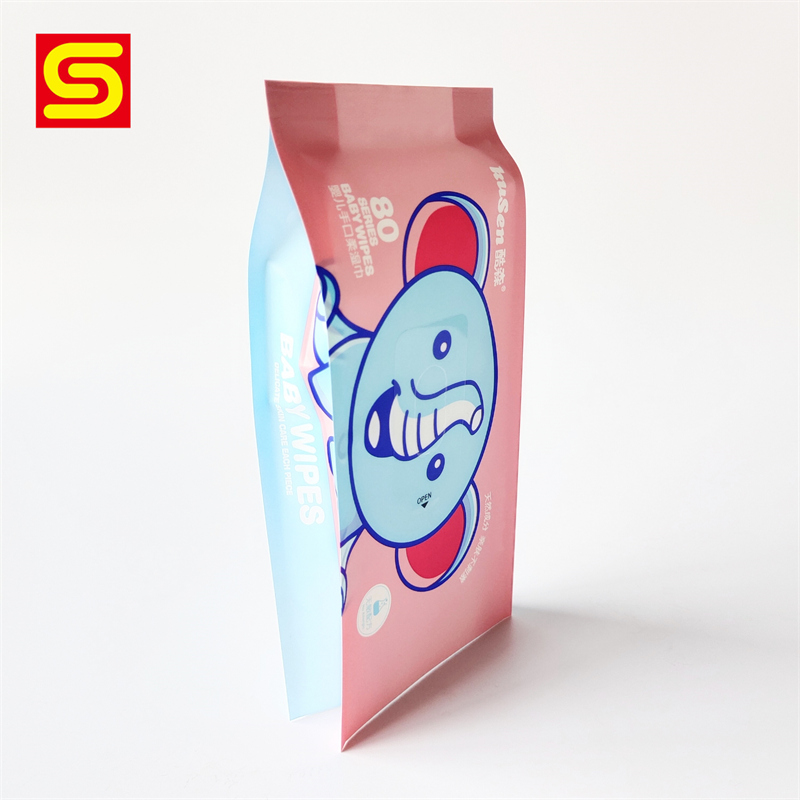 Custom Printing Side Gusseted Baby Wet Wipes Packaging Bags