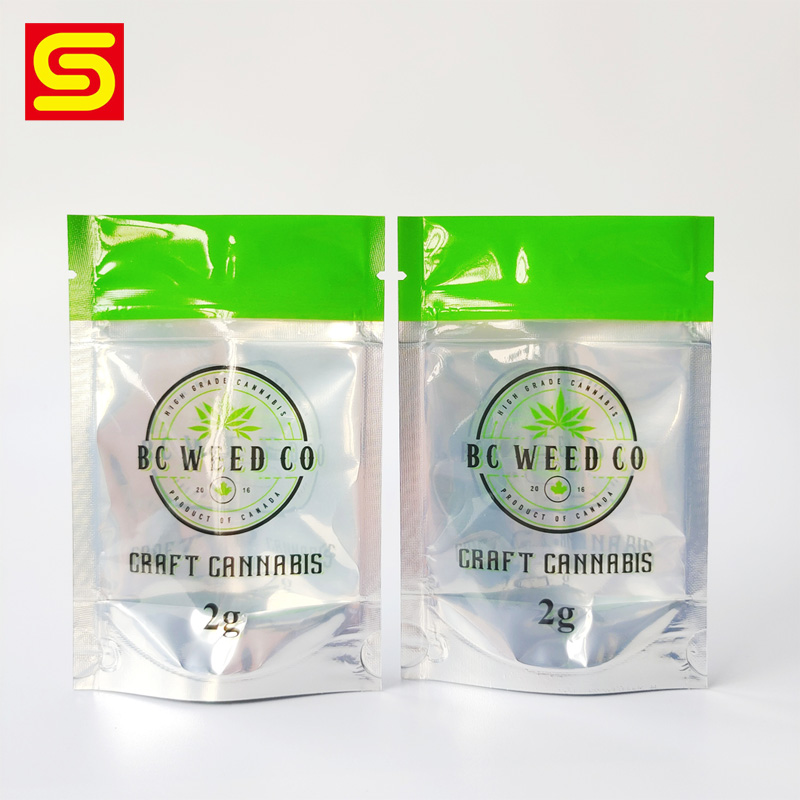 Stand Up Weed Packaging Bags with Ziplock
