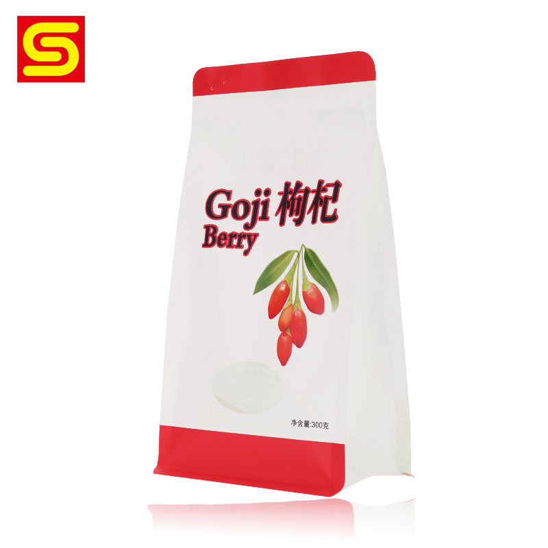 White Kraft Paper Pouch For Dried Fruits Packaging