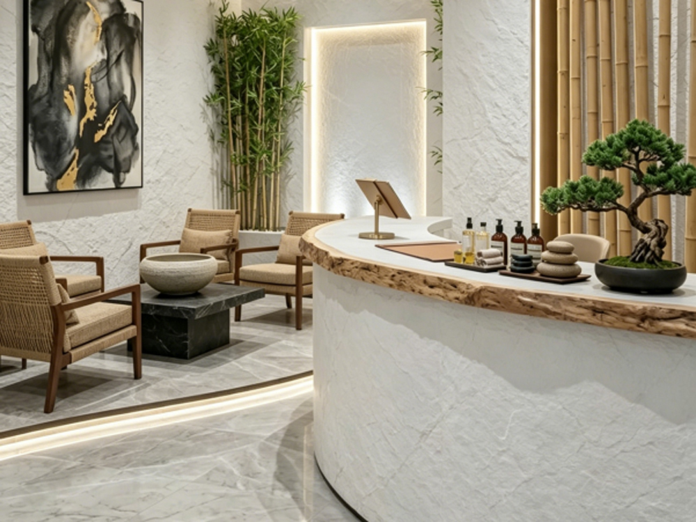 Flexible Slate Series: Brings Zen Elegance to Luxury Spa Reception Area