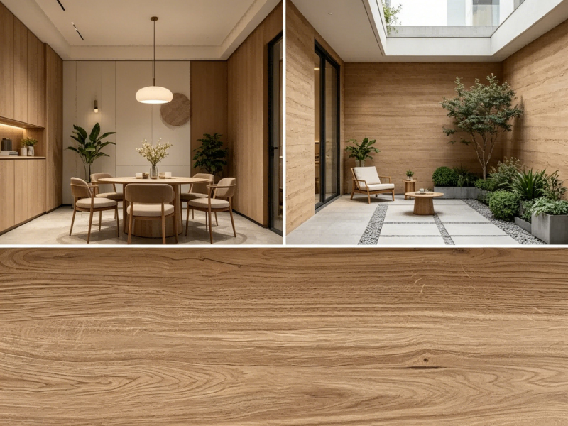 Deep Oak Wood Grain Flexible Traverti...