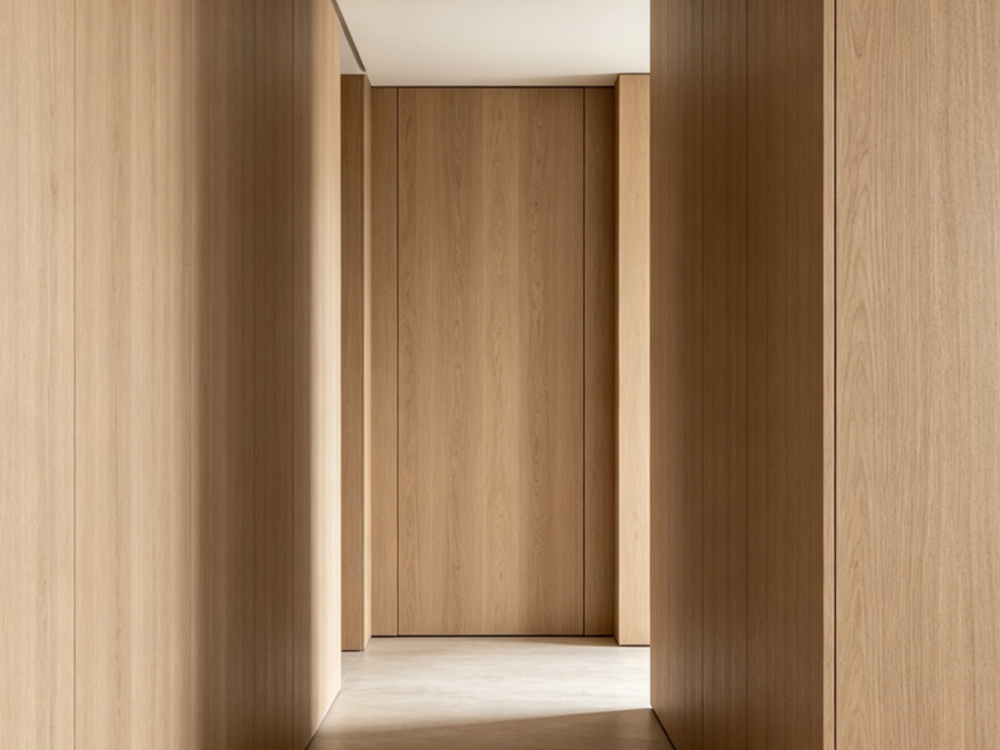 Pine Wood Grain Flexible Stone: Brings Minimalist Zen to Corridor Spaces