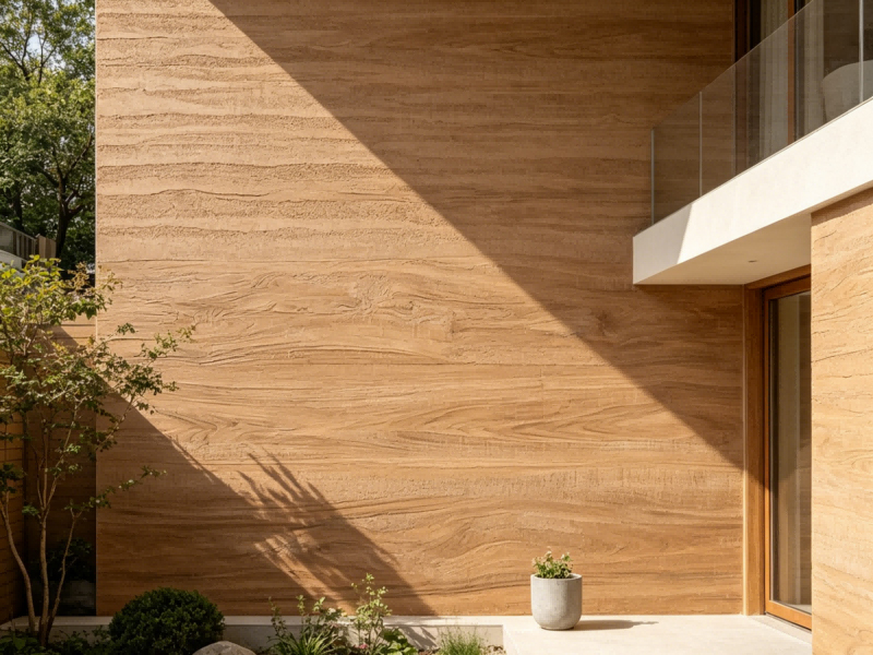 Warm Khaki Wood Grain Travertine Flex...