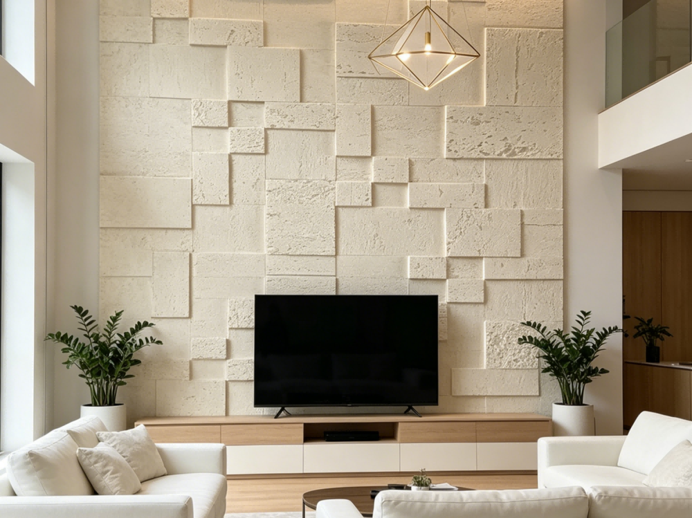 Deep Beige Splicing Travertine Flexib...