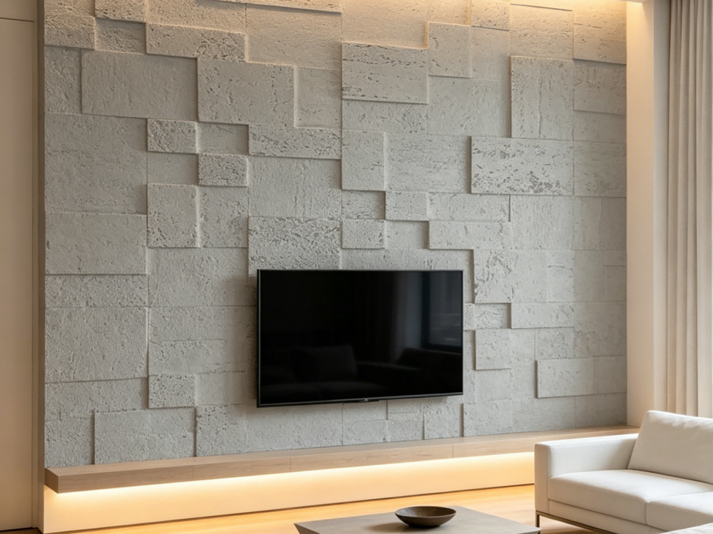 Medium Grey Splicing Travertine Flexi...