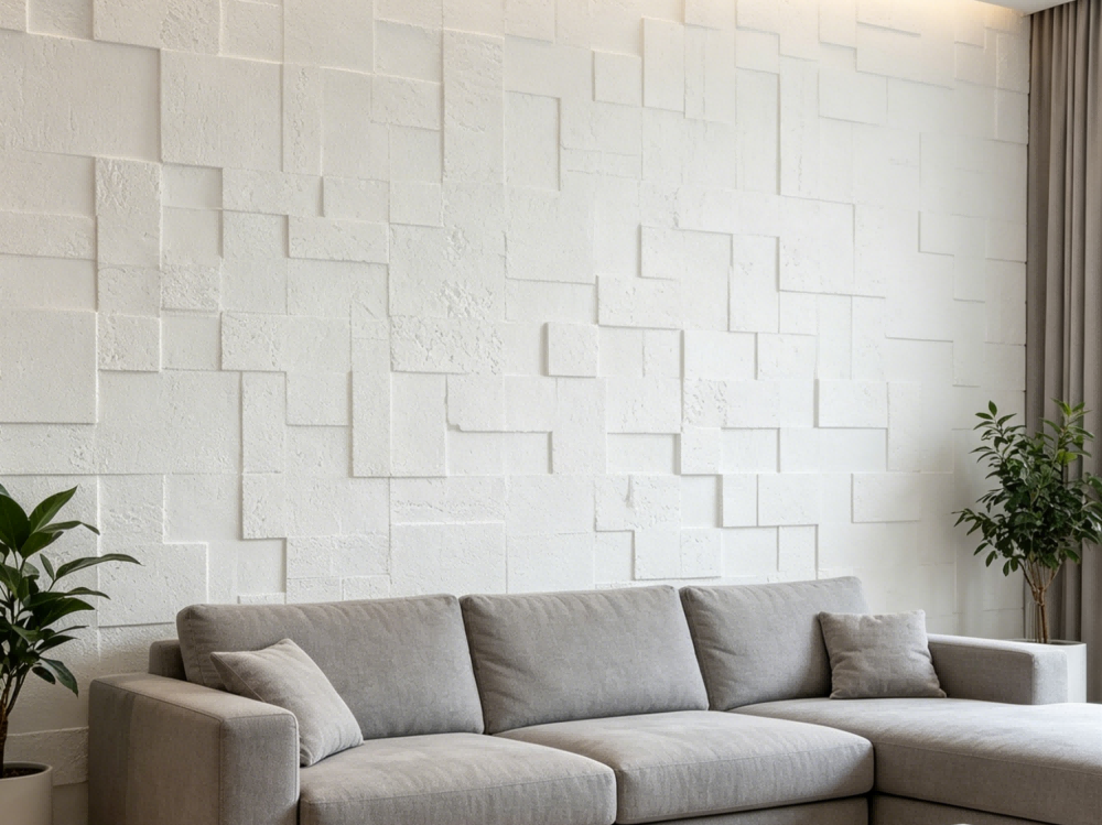 Off White Splicing Travertine Flexibl...