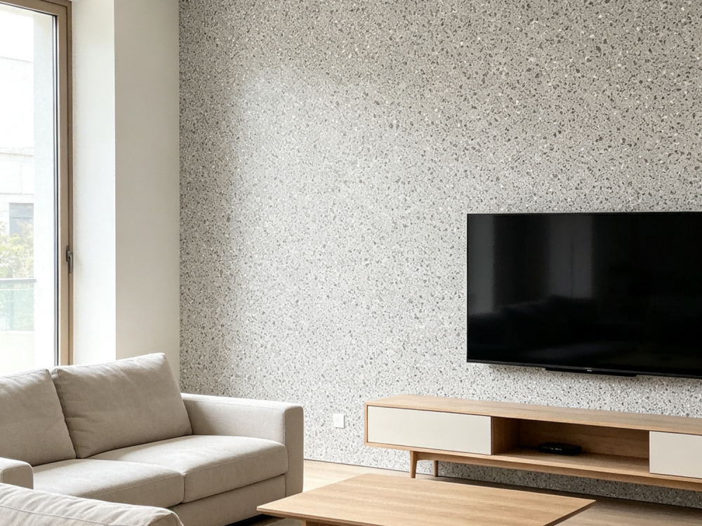 Dark Grey Terrazzo Flexible Stone Wal...