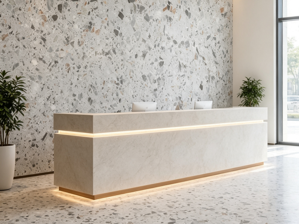 Color Mixed White Base Terrazzo Flexi...