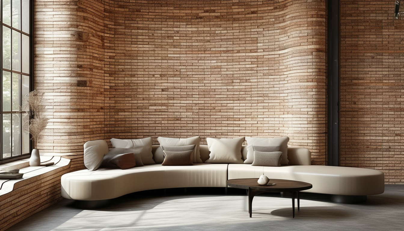 Thin Brick Sheets For Interior Curved Walls And Columns Cladding