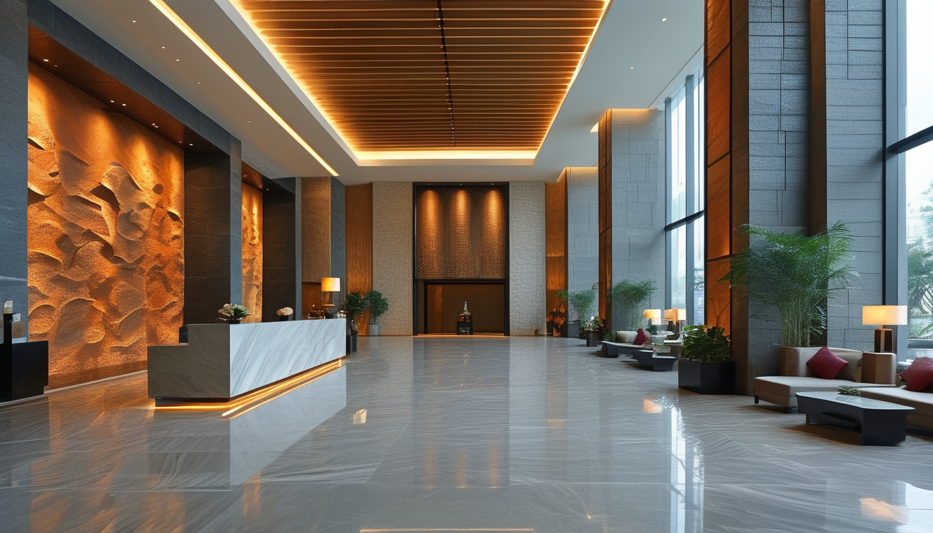 Faux Stone Panels For Luxury Hotel Lobby Background Wall Decoration