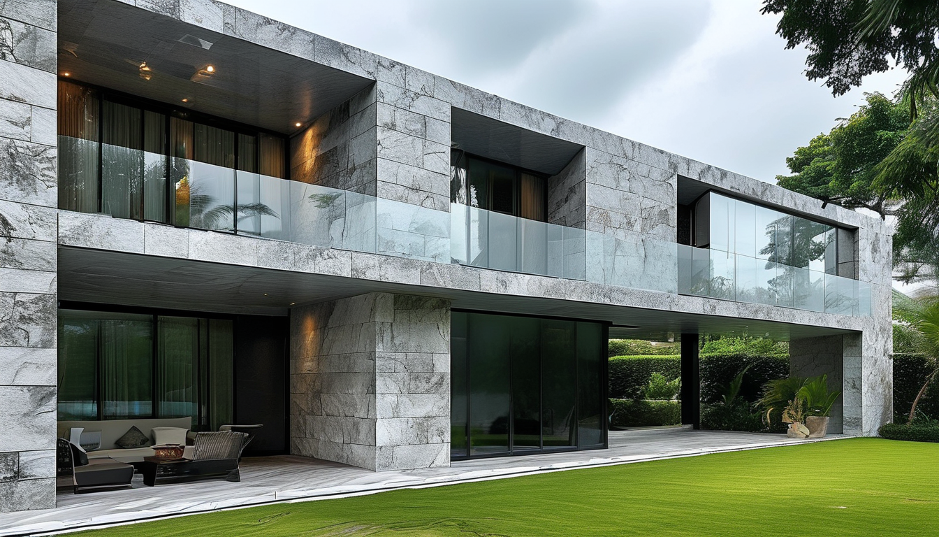 Real Thin Stone Veneer For Resort Villas Outdoor Weatherproof Wall Cladding
