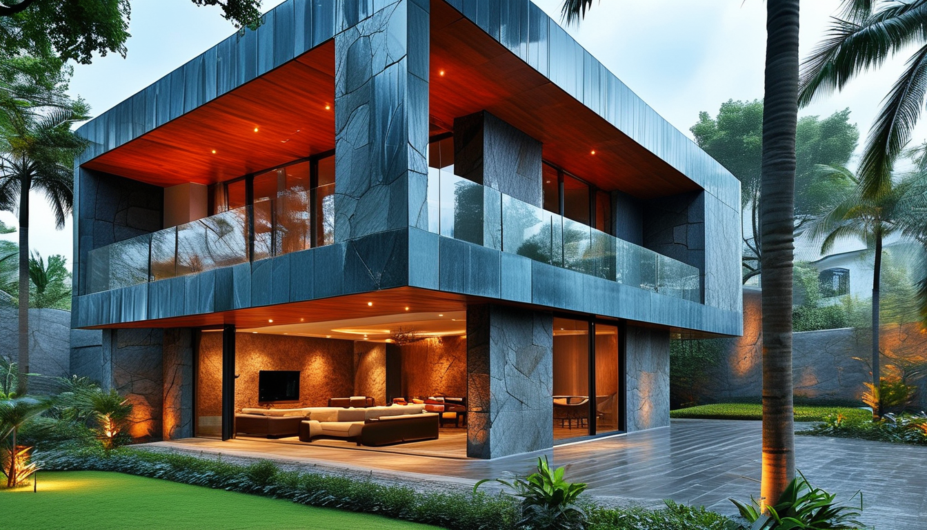 Slate Stone Cladding For Resort Villas Outdoor Weatherproof Wall Cladding