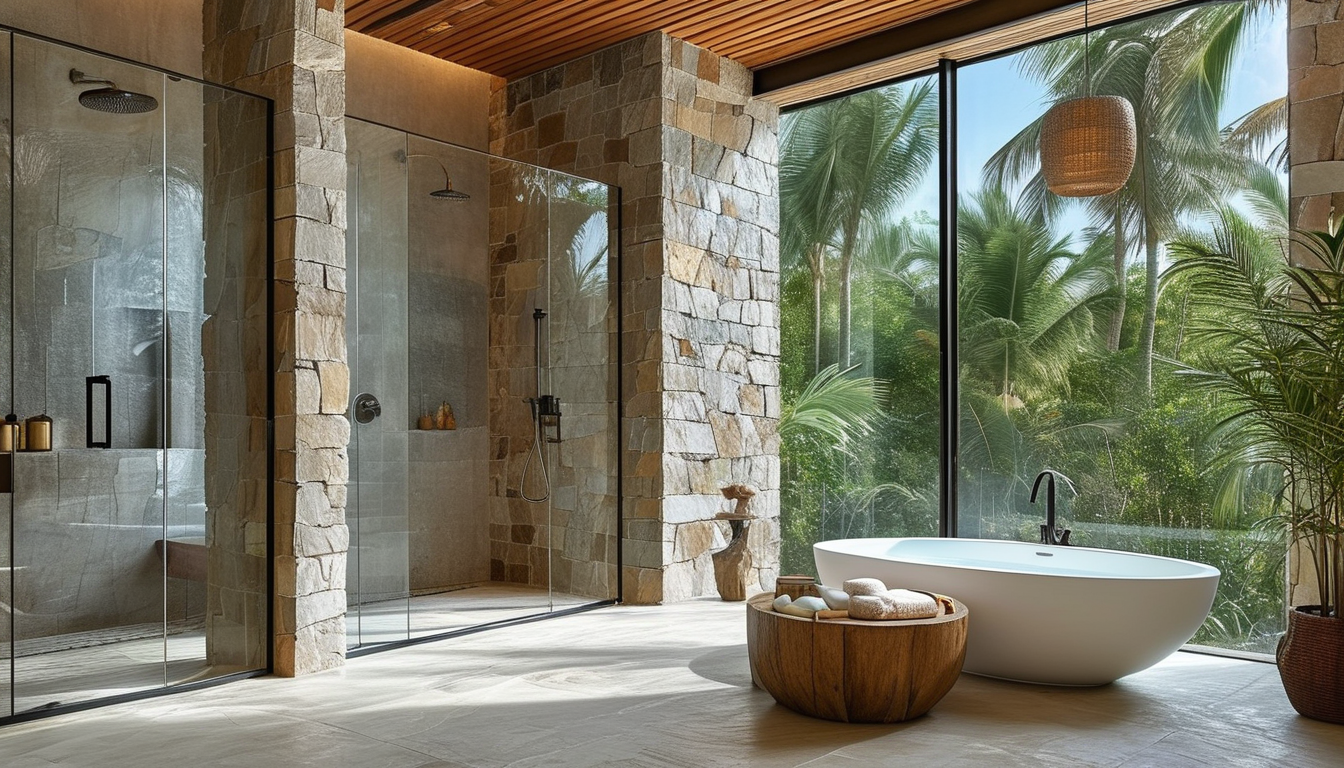 Faux Stone Panels For Coastal Resort Bathrooms And Shower Walls