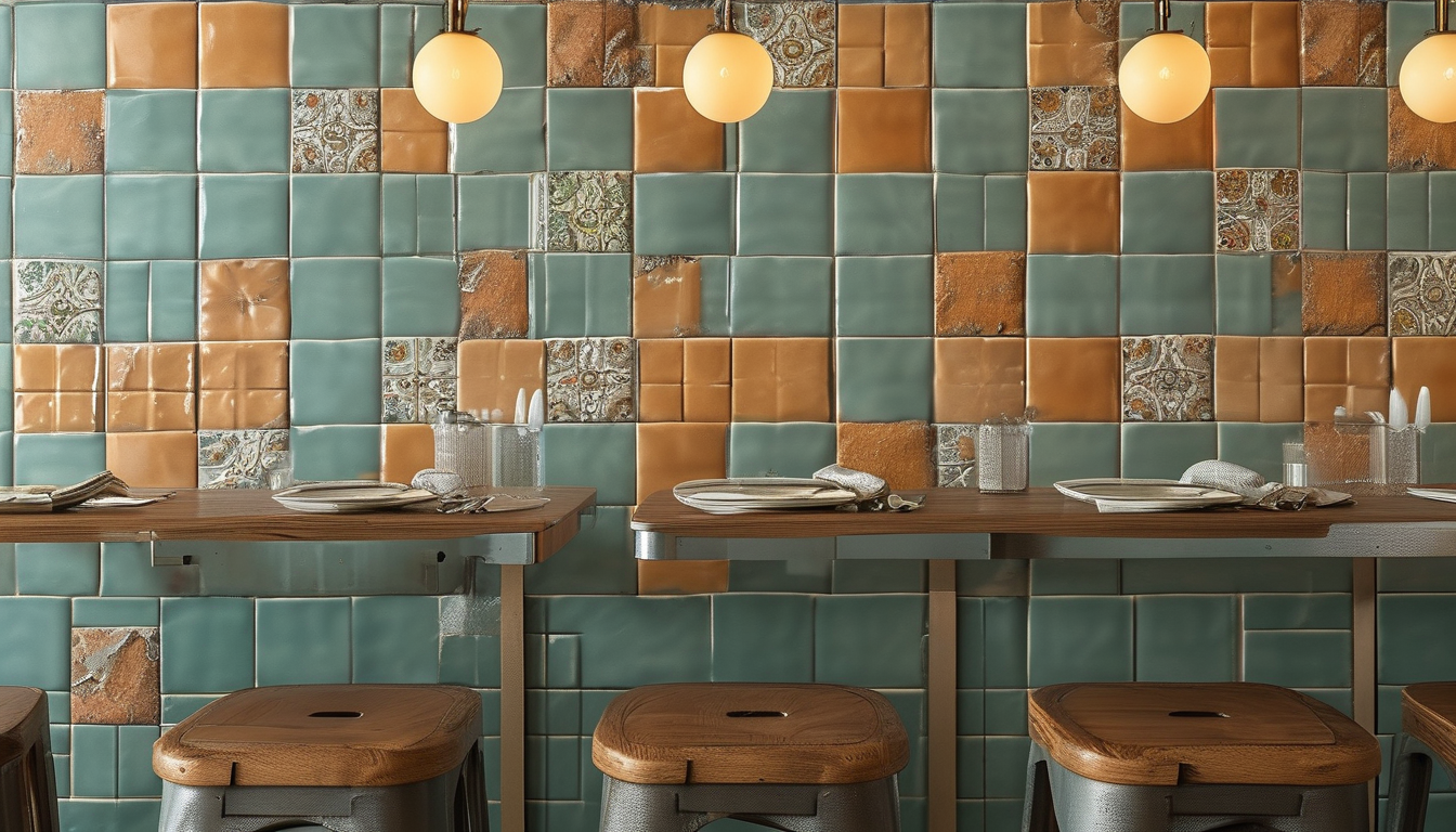 Flexible Tiles For Retro Themed Restaurant And Bar Wall Renovation