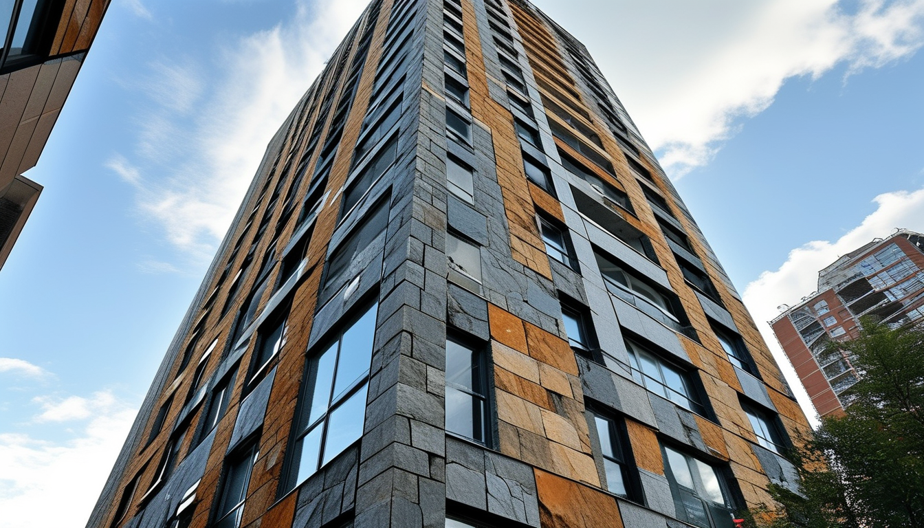 Slate Stone Cladding For High-rise Building Exterior Facade Renovation