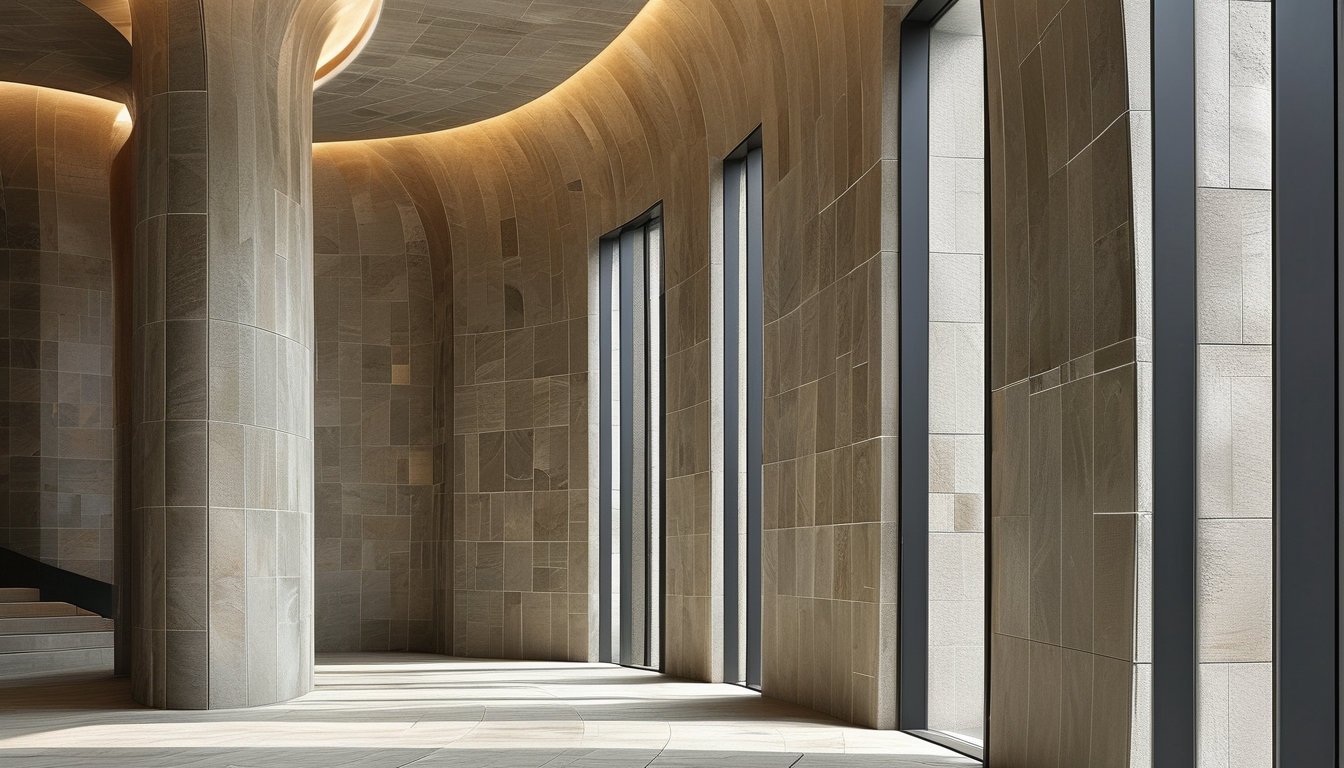Flexible Stone For Interior Curved Walls And Columns Cladding