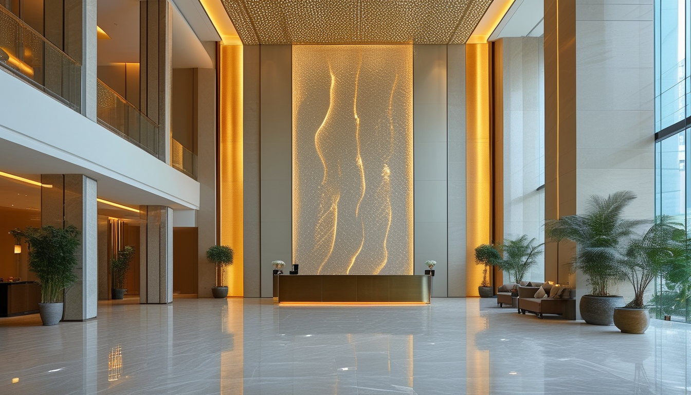 Thin Wall For Luxury Hotel Lobby Background Wall Decoration