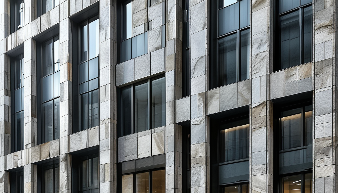 Exterior Stone Veneer Panels For Commercial Office Pillars And Atriums Cladding