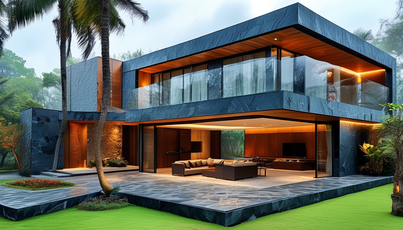 Stone Cladding Slate For Resort Villas Outdoor Weatherproof Wall Cladding